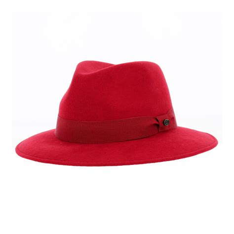 Chapeau Made in France Traveller Max feutre laine Rouge - Traclet ...