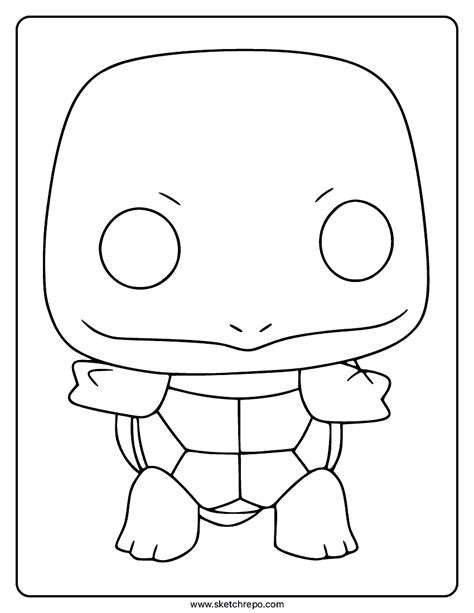 Squirtle Funko POP Coloring Page - Sketch Repo