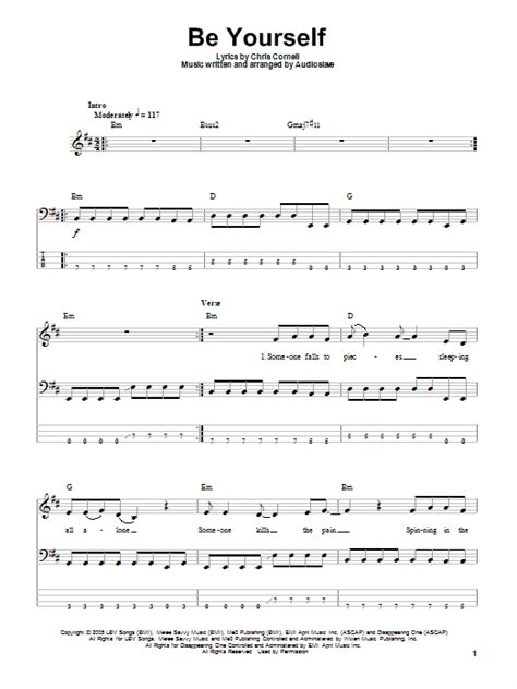 Be Yourself par Audioslave Partitions pour Tablature Basse sur Sheet ...
