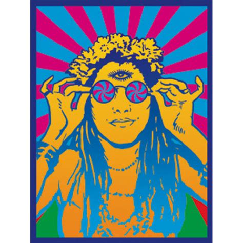 60's Retro Psychedelic Hippy Chick - Vinyl Sticker at Sticker Shoppe