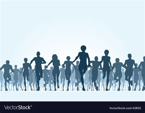 Running crowd Royalty Free Vector Image - VectorStock