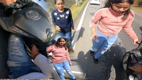 Two cute girl help me ️🌹||Bike crash - YouTube