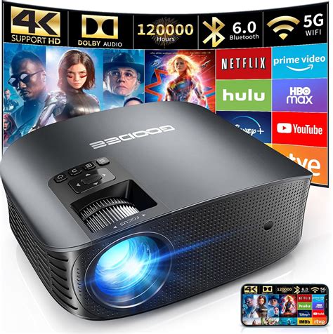 Projecteur 4K GooDee Mini Projecteur avec WiFi et Bluetooth, 20000L ...