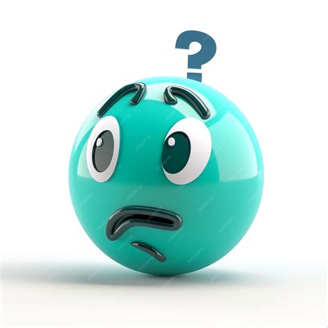Teal confused face emoji | Premium AI-generated image