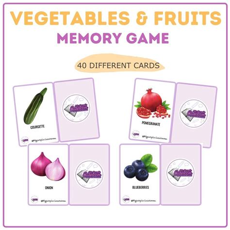 Vegetables & Fruits Memory Game - MyPurpleClassroom