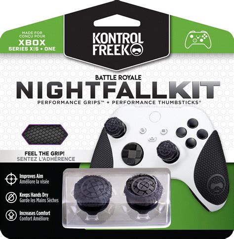 KontrolFreek FPS Freek Battle Royale Nightfall Performance Kit for Xbox One and Xbox Series X Controller | Includes Performance Thumbsticks and Performance Grips | Black