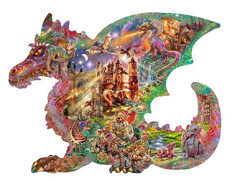SUNSOUT INC - Dragon's Castle - 1000 pc Special Shape Jigsaw Puzzle by ...