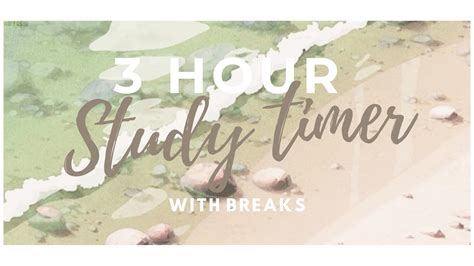 Aesthetic 3 hour study timer with breaks | beach waves | 1 hour study 10 min break