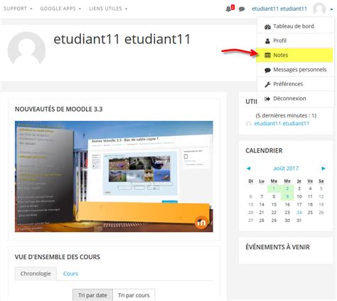 Moodle-étudiants : Voir mes résultats | ENA