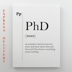 Phd Definition Canvas Print, Phd Gift, Philosophy Wall Art, Professions ...