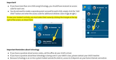 Schoology Parent Access Guide - Google Docs