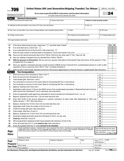 Form 709 2024-2025 - Fill, Edit, and Download - PDF Guru