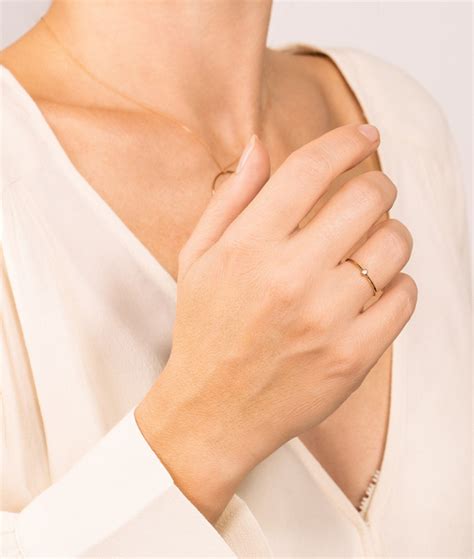 Ginette NY Bague Mini Lonely Diamond Ring