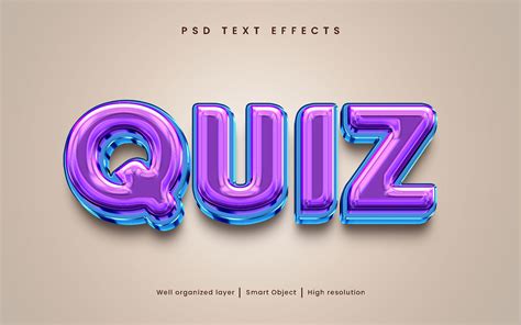 Quiz Editable Text Effect PSD Graphic by mdmijanur0187 · Creative Fabrica