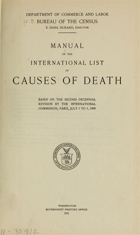 Manual of the international list of causes of death, | Library of Congress