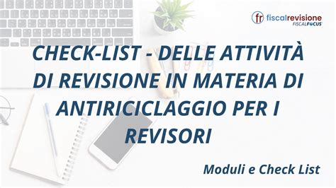 Check-list - Delle attività di revisione in materia di antiriciclaggio ...