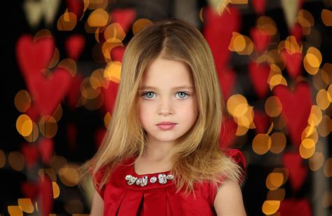 Lovely Little Girl in Red Dress HD Wallpaper by Katie Andelman