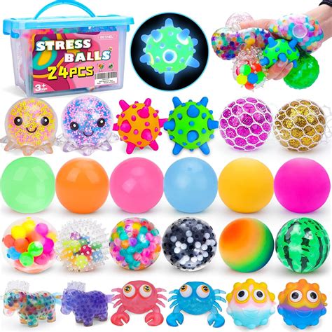 24 Pack Stress Balls, Squishy Balls, Squishy Fidget Relief Balls ...