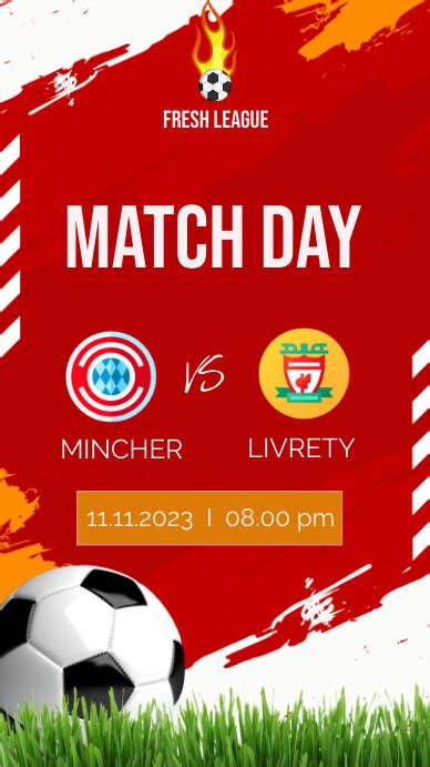Red dark match day instagram story Template | PosterMyWall