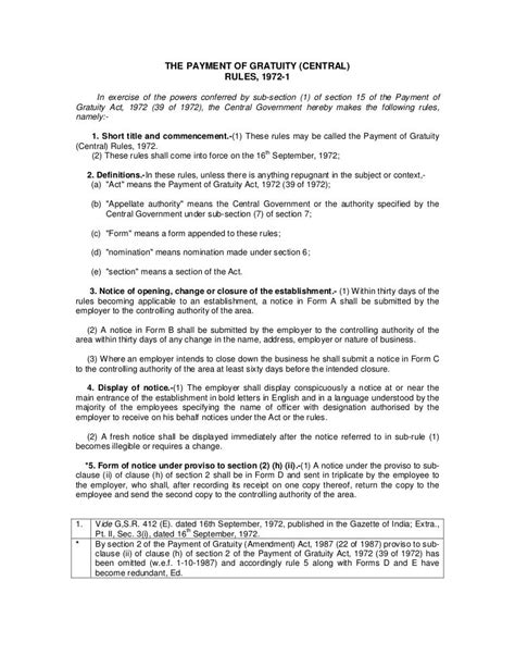 The Payment of Gratuity Rules