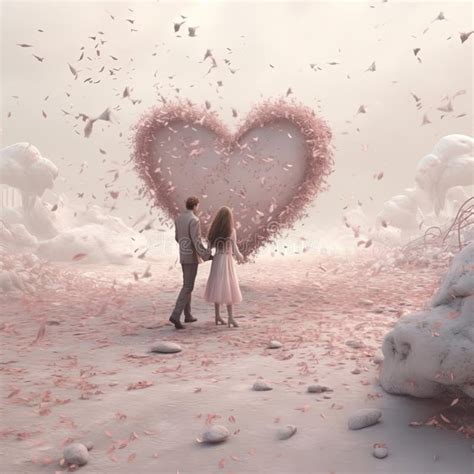 Blizzard of Love. Romantic Illustration Stock Illustration ...