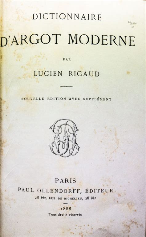 Dictionnaire d'argot moderne - Le Dicopathe