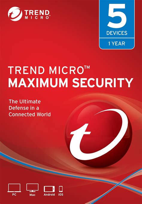 Trend Micro Maximum Security 5 Users 1 year subscription [Digital ...