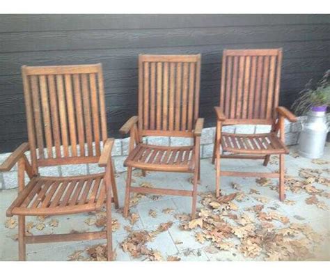 Havestole, Jutlandia, Teak 5 stk. Positionsryglæn. Trænger til en ...