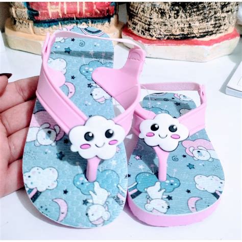 Chinelo nuvem Infantil Menina Bebe Havaiana chinela Rasteirinha Nenem ...