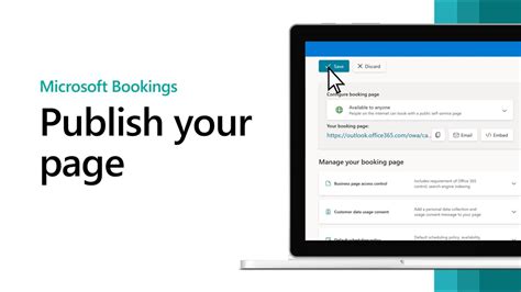 Publish your page in Microsoft Bookings