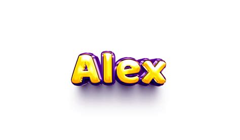 names of boy English helium balloon shiny celebration sticker 3d ...