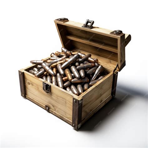 A wooden box full of bullets | Premium AI-generated image
