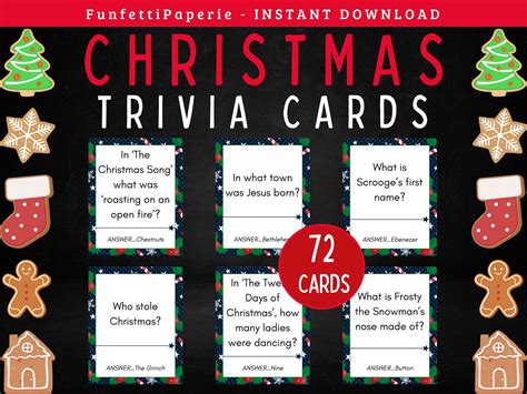Christmas Trivia Game, Printable Christmas Questions, Christmas Party ...