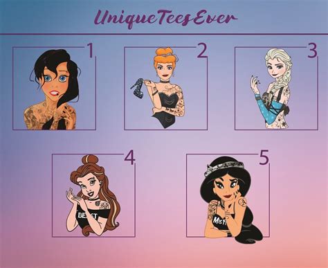 Disney Tattoo Rocker Princess Shirt Disney Punk Princess - Etsy