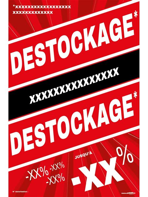 Affiches destockage personnalisable format français