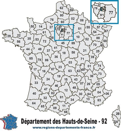Département 92 : les HAUTS-DE-SEINE carte, région, localisation et ...