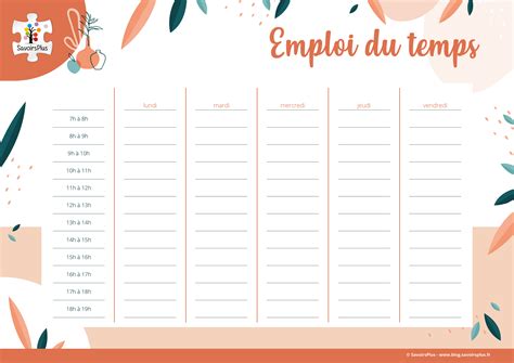 Téléchargement – Emploi du temps – Le blog SavoirsPlus