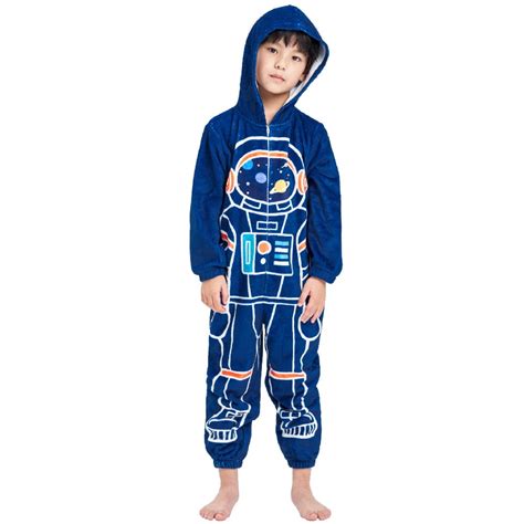 Boys Astronaut Space Hooded Onesie With Hood, Children Kids Jumpsuit ...