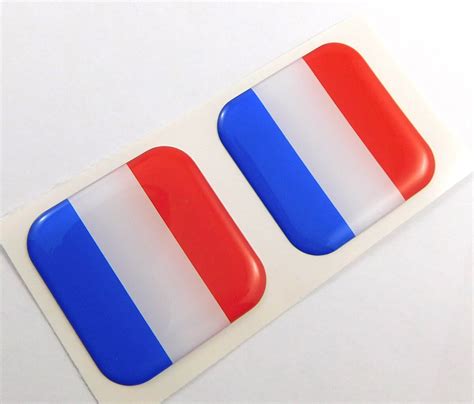 France french flag Square Domed Decal car bike gel stickers 1.5