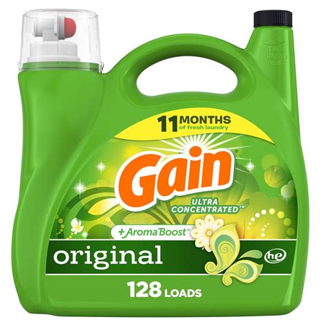 Gain Original Scent Liquid Laundry Detergent, 184 fl oz, 128 Loads, HE ...