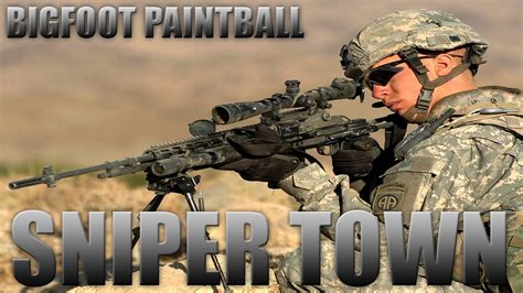Bigfoot paintball sniper town (first game) - YouTube