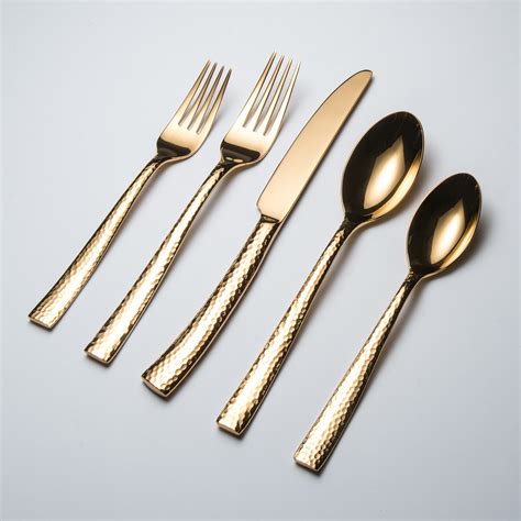 Paris Hammered Titanium Cutlery // Copper (5 Piece Set) - Argent ...