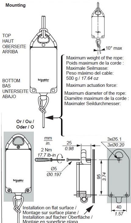 Schneider Electric ZBRT1 Rope Pull Switch Instruction Manual