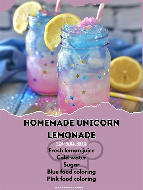 🍋 Add some magic to your day with our Homemade Unicorn Lemonade! 🌈 # ...