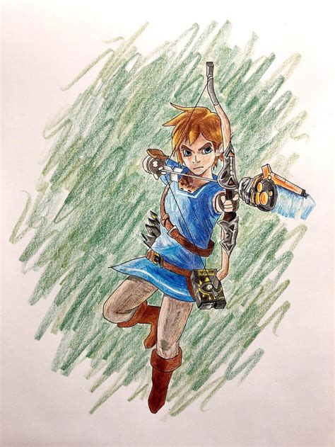 Link BotW colored pencil sketch[FanArt][OC] Visit blazezelda.tumblr.com ...