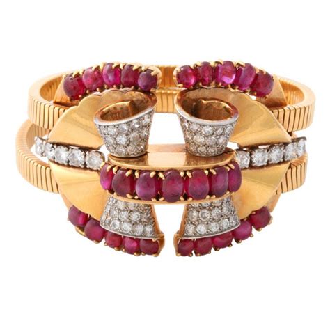 BOUCHERON Paris Ruby and Diamond Bracelet | 1stdibs.com | Retro ...