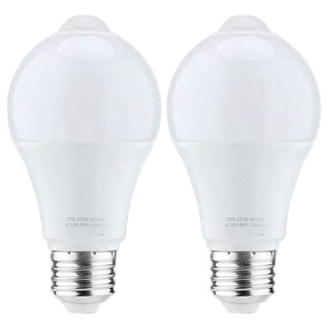 2X 12W Motion Sensor Light Bulb,Outdoor/Indoor Movement Activated ...