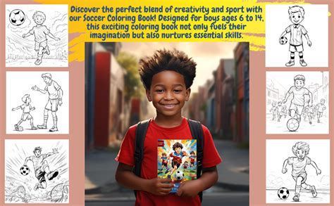 Soccer Coloring Book Ages 6-14: Unique Sports Coloring Book Pages for ...