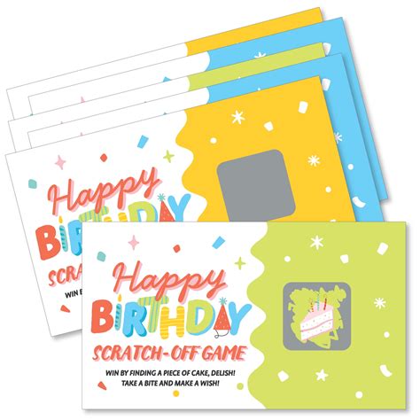 Big Dot of Happiness Party Time - Happy Birthday Party Game Scratch Off ...