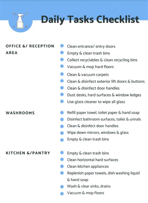 Professional Office Cleaning Checklist - Abba